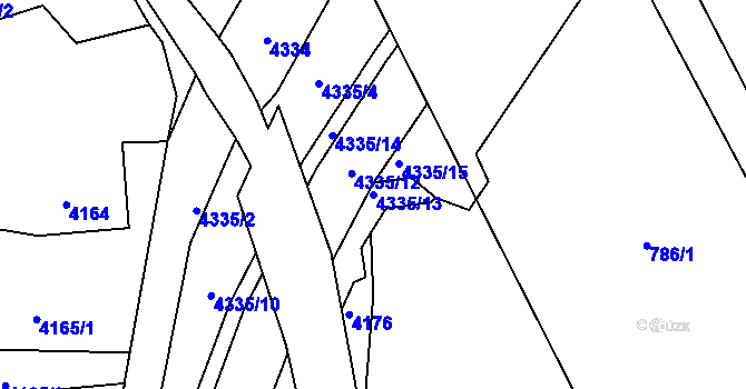Parcela st. 4335/13 v KÚ Frýdlant nad Ostravicí, Katastrální mapa