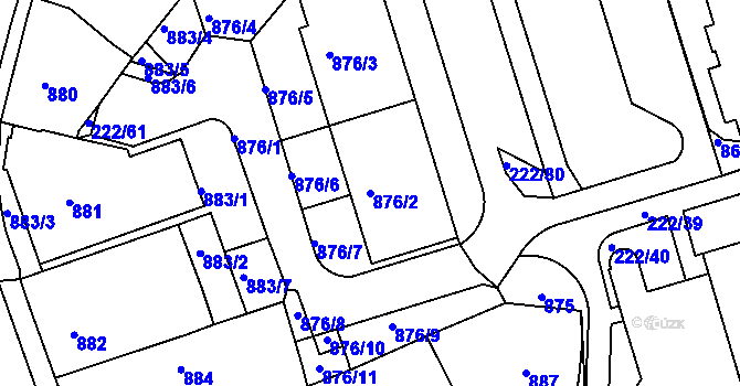 Parcela st. 876/2 v KÚ Frýdlant nad Ostravicí, Katastrální mapa