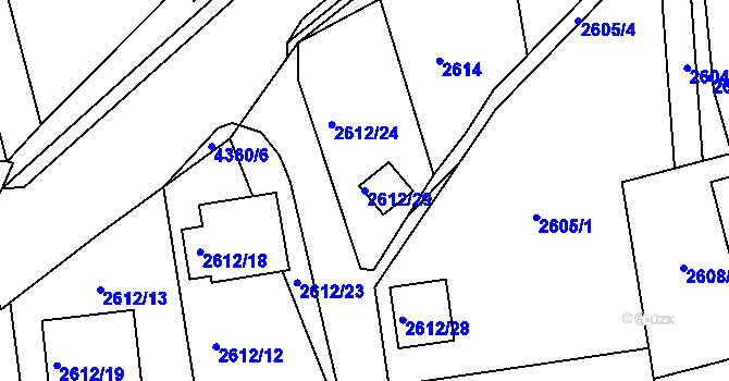 Parcela st. 2612/29 v KÚ Frýdlant nad Ostravicí, Katastrální mapa