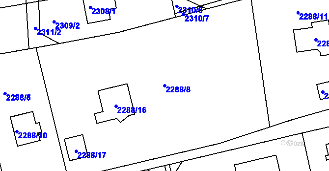 Parcela st. 2288/8 v KÚ Frýdlant nad Ostravicí, Katastrální mapa