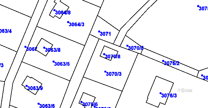 Parcela st. 3070/8 v KÚ Frýdlant nad Ostravicí, Katastrální mapa