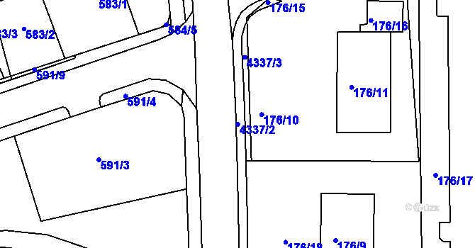 Parcela st. 4337/2 v KÚ Frýdlant nad Ostravicí, Katastrální mapa