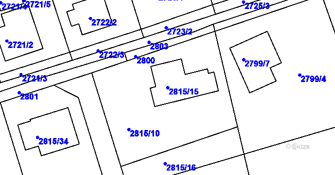 Parcela st. 2815/15 v KÚ Frýdlant nad Ostravicí, Katastrální mapa