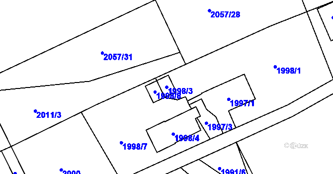Parcela st. 1998/3 v KÚ Frýdlant nad Ostravicí, Katastrální mapa