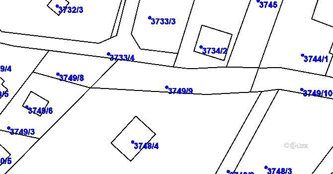 Parcela st. 3749/9 v KÚ Frýdlant nad Ostravicí, Katastrální mapa