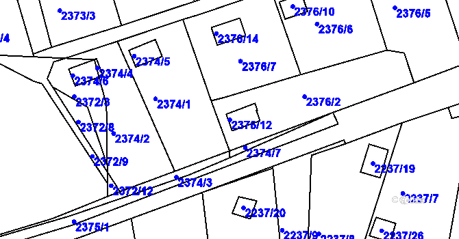 Parcela st. 2376/12 v KÚ Frýdlant nad Ostravicí, Katastrální mapa