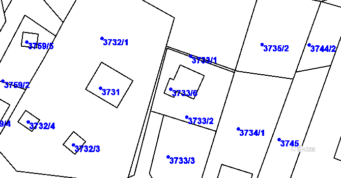 Parcela st. 3733/6 v KÚ Frýdlant nad Ostravicí, Katastrální mapa