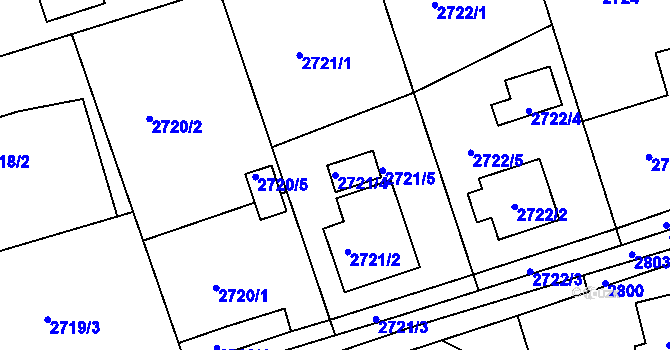 Parcela st. 2721/4 v KÚ Frýdlant nad Ostravicí, Katastrální mapa