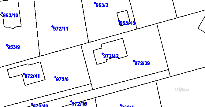 Parcela st. 972/42 v KÚ Frýdlant nad Ostravicí, Katastrální mapa