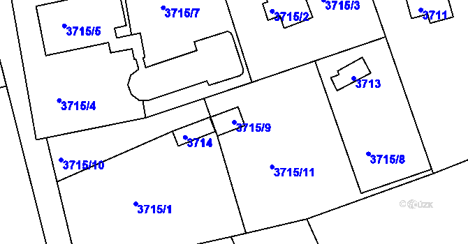 Parcela st. 3715/9 v KÚ Frýdlant nad Ostravicí, Katastrální mapa