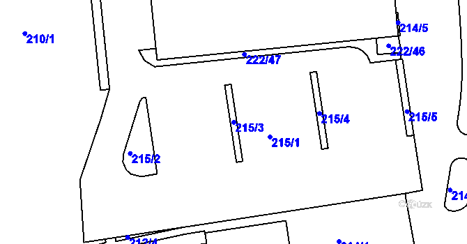 Parcela st. 215/3 v KÚ Frýdlant nad Ostravicí, Katastrální mapa