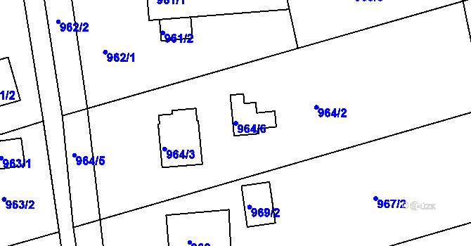 Parcela st. 964/6 v KÚ Frýdlant nad Ostravicí, Katastrální mapa