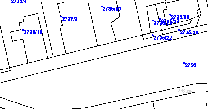 Parcela st. 2735/21 v KÚ Frýdlant nad Ostravicí, Katastrální mapa