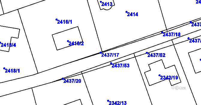 Parcela st. 2437/17 v KÚ Frýdlant nad Ostravicí, Katastrální mapa