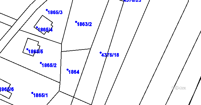 Parcela st. 4376/18 v KÚ Frýdlant nad Ostravicí, Katastrální mapa