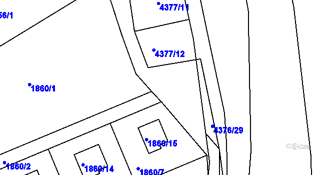 Parcela st. 4377/14 v KÚ Frýdlant nad Ostravicí, Katastrální mapa