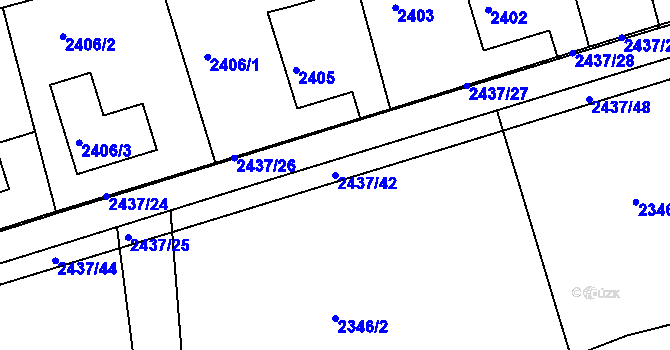 Parcela st. 2437/42 v KÚ Frýdlant nad Ostravicí, Katastrální mapa