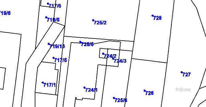 Parcela st. 724/2 v KÚ Frýdlant nad Ostravicí, Katastrální mapa