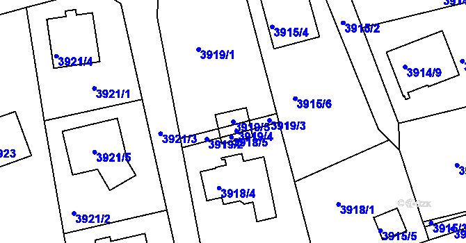 Parcela st. 3919/5 v KÚ Frýdlant nad Ostravicí, Katastrální mapa