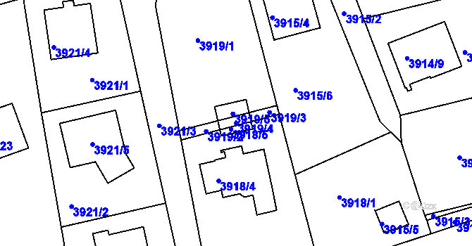 Parcela st. 3919/4 v KÚ Frýdlant nad Ostravicí, Katastrální mapa