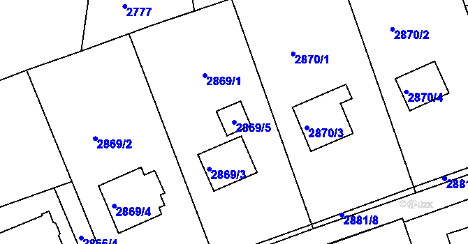 Parcela st. 2869/5 v KÚ Frýdlant nad Ostravicí, Katastrální mapa
