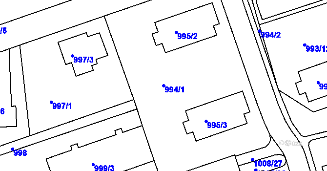 Parcela st. 994/1 v KÚ Frýdlant nad Ostravicí, Katastrální mapa