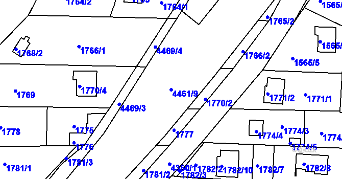 Parcela st. 4461/9 v KÚ Frýdlant nad Ostravicí, Katastrální mapa
