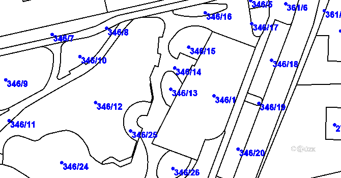 Parcela st. 346/13 v KÚ Frýdlant nad Ostravicí, Katastrální mapa