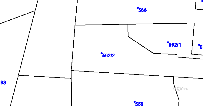 Parcela st. 562/2 v KÚ Frýdlant nad Ostravicí, Katastrální mapa