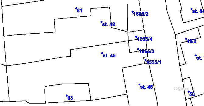 Parcela st. 46 v KÚ Frýdnava, Katastrální mapa