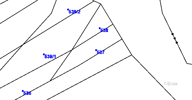 Parcela st. 537 v KÚ Frýdnava, Katastrální mapa
