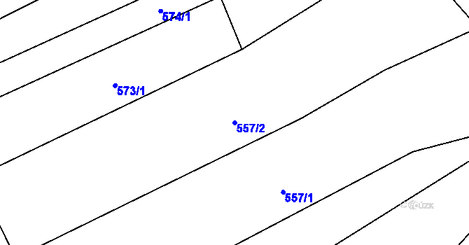 Parcela st. 557/2 v KÚ Frýdnava, Katastrální mapa