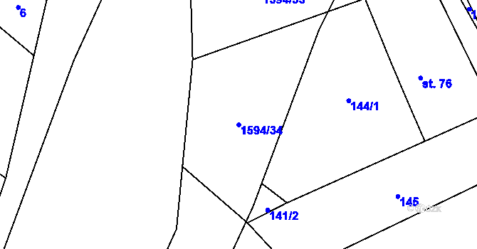 Parcela st. 1594/34 v KÚ Frýdnava, Katastrální mapa