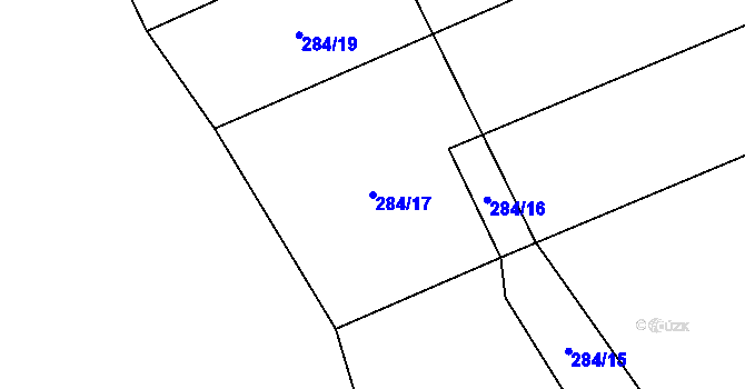 Parcela st. 284/17 v KÚ Frýdnava, Katastrální mapa