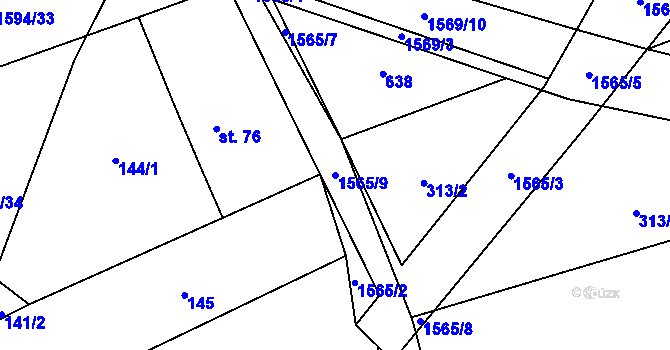 Parcela st. 1565/9 v KÚ Frýdnava, Katastrální mapa