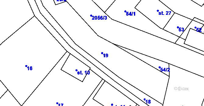 Parcela st. 19 v KÚ Frýdštejn, Katastrální mapa