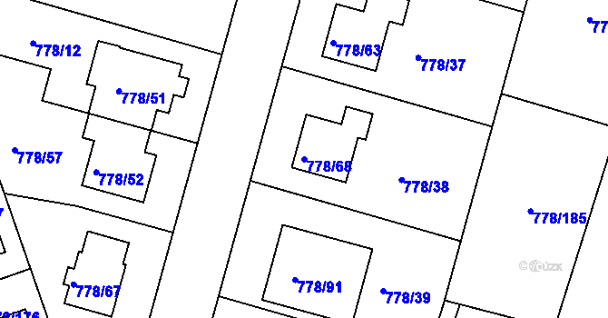 Parcela st. 778/68 v KÚ Frymburk, Katastrální mapa