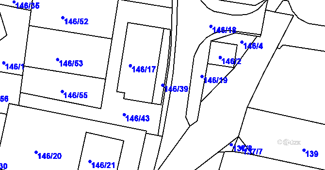 Parcela st. 146/39 v KÚ Frymburk, Katastrální mapa