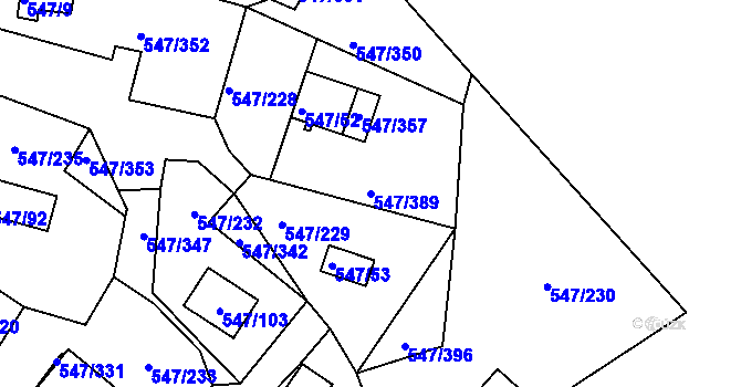Parcela st. 547/389 v KÚ Frymburk, Katastrální mapa