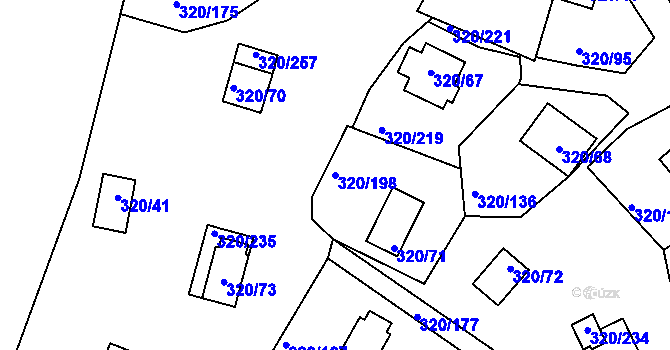 Parcela st. 320/198 v KÚ Frymburk, Katastrální mapa