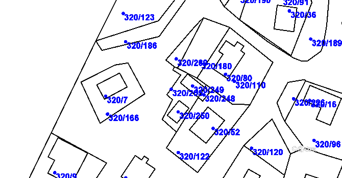 Parcela st. 320/205 v KÚ Frymburk, Katastrální mapa