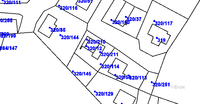 Parcela st. 320/211 v KÚ Frymburk, Katastrální mapa