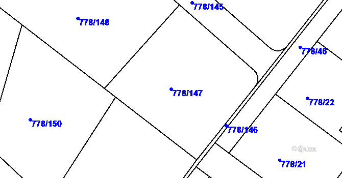 Parcela st. 778/147 v KÚ Frymburk, Katastrální mapa