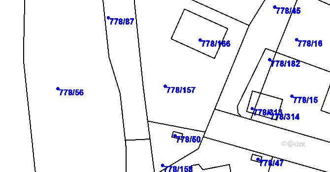 Parcela st. 778/157 v KÚ Frymburk, Katastrální mapa