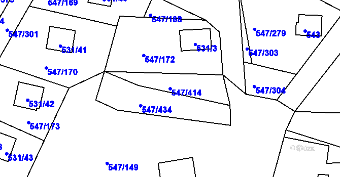 Parcela st. 547/414 v KÚ Frymburk, Katastrální mapa