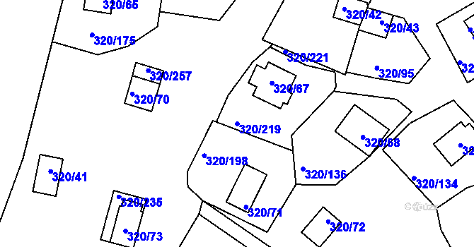 Parcela st. 320/219 v KÚ Frymburk, Katastrální mapa