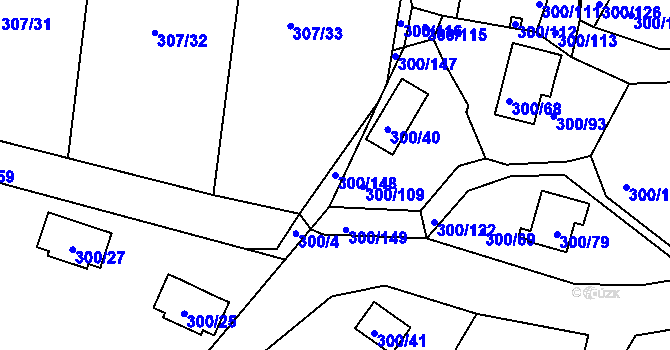 Parcela st. 300/148 v KÚ Frymburk, Katastrální mapa