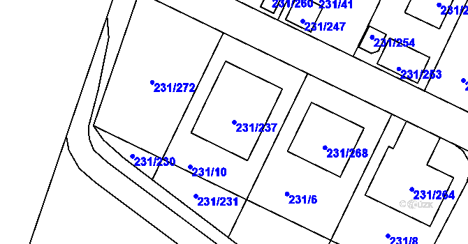 Parcela st. 231/237 v KÚ Frymburk, Katastrální mapa