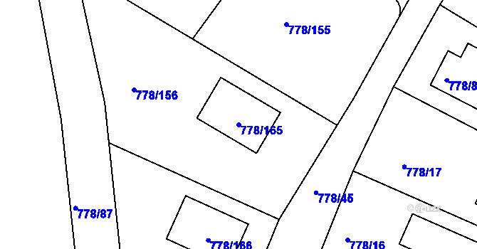 Parcela st. 778/165 v KÚ Frymburk, Katastrální mapa