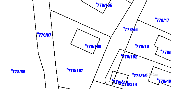 Parcela st. 778/166 v KÚ Frymburk, Katastrální mapa